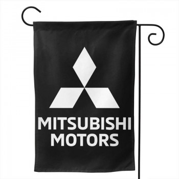 CClushang Garden Flag, Mitsubishi Motors Logo Home Garden Flag Double-Sided Printing Farmhouse Yard Outdoor Decor
