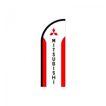 Alt Mitsubishi Sign Flutter Feather Flag Kit Curved Swooper Flex Banner 15' Feet 
